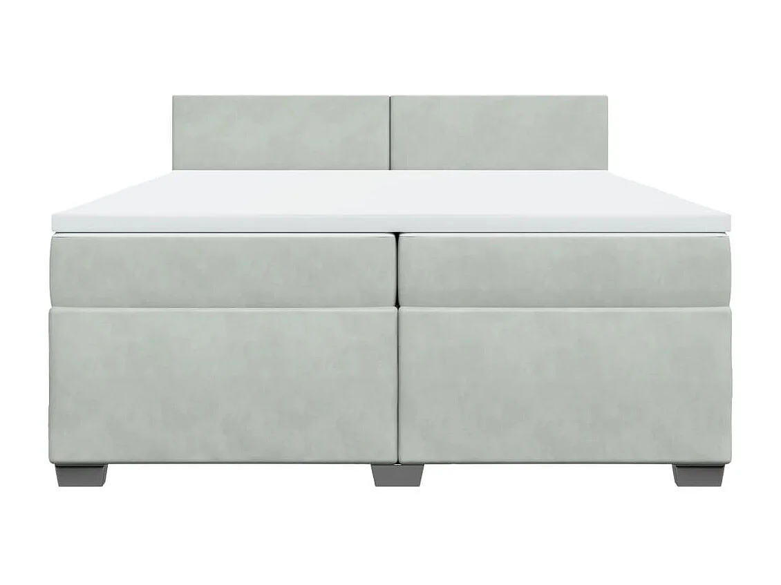 Boxspringbett mit Matratze Hellgrau 200x200 cm Samt