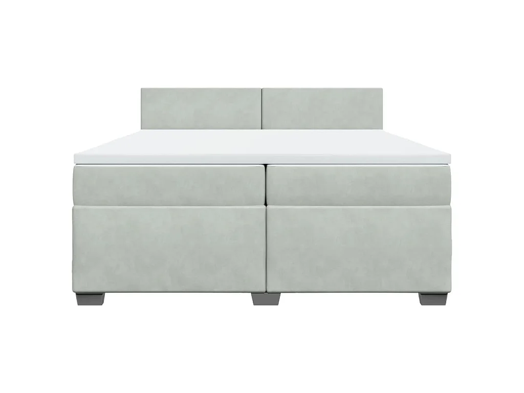 Boxspring met matras fluweel lichtgrijs 200x200 cm