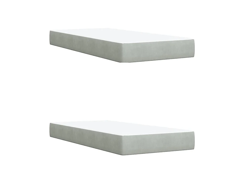 Boxspring met matras fluweel lichtgrijs 200x200 cm