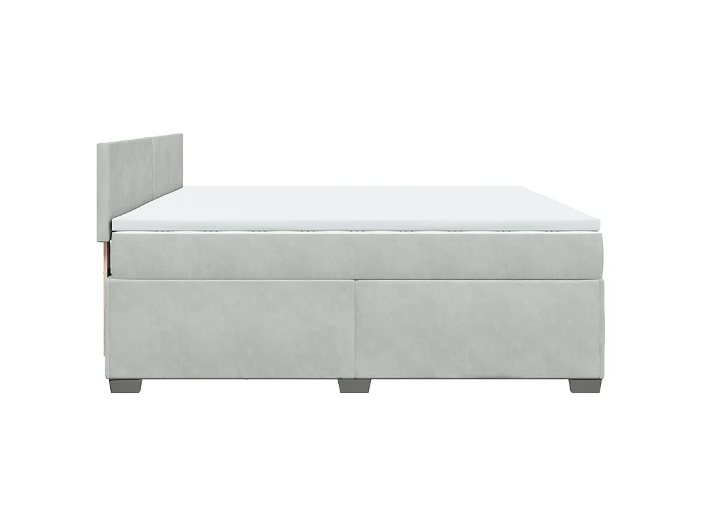 Boxspring met matras fluweel lichtgrijs 200x200 cm