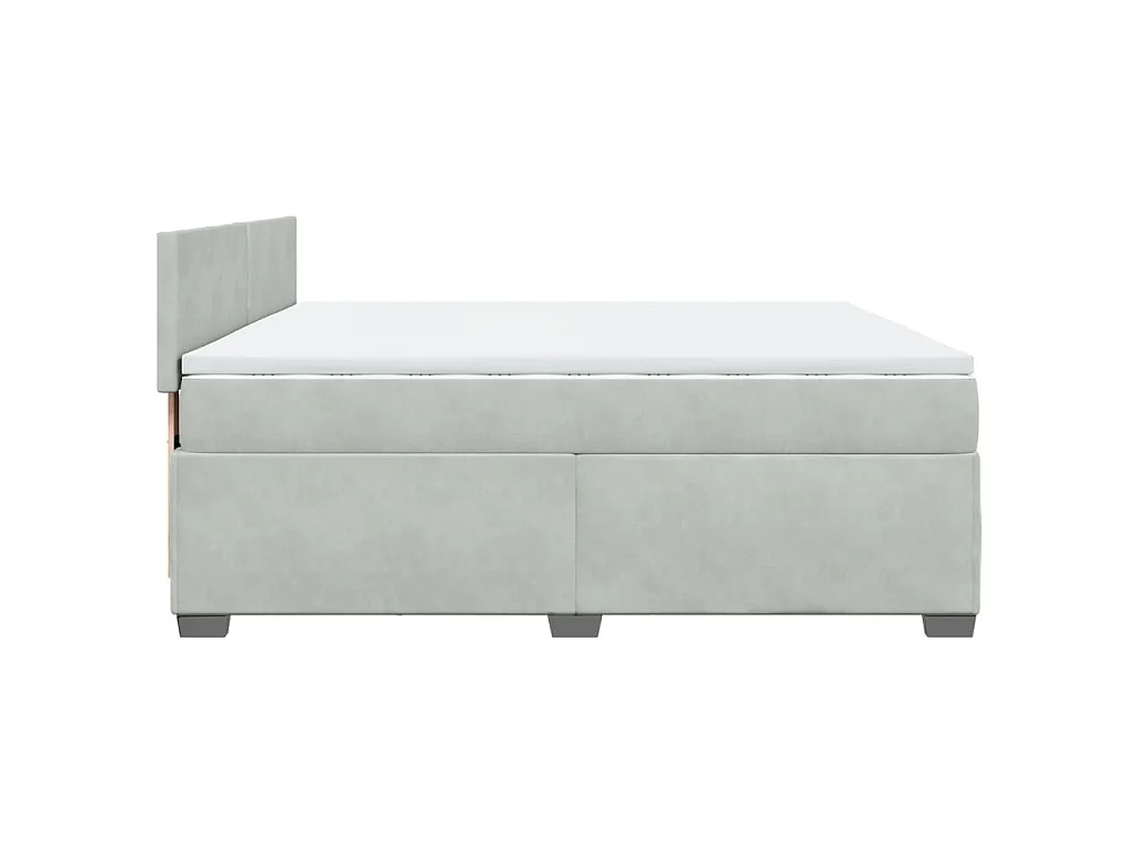 Giroletto a Molle con Materasso Grigio Chiaro 200x200cm Velluto