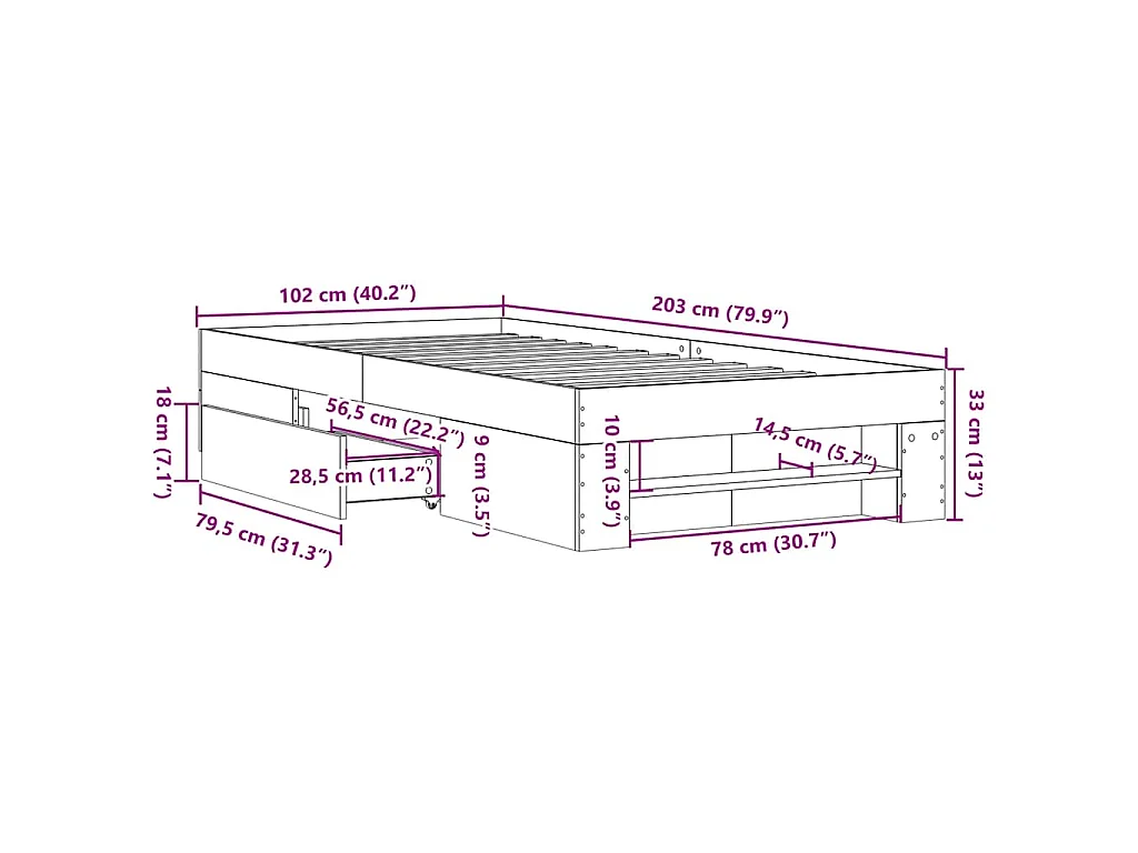 Giroletto Grigio Cemento 100x200 cm in Legno Multistrato