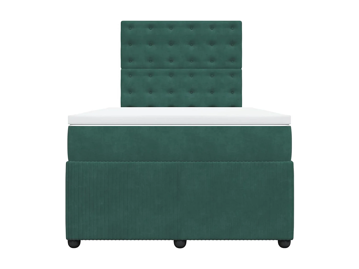 Sommier à lattes de lit et matelas Vert foncé 120x200cm Velours