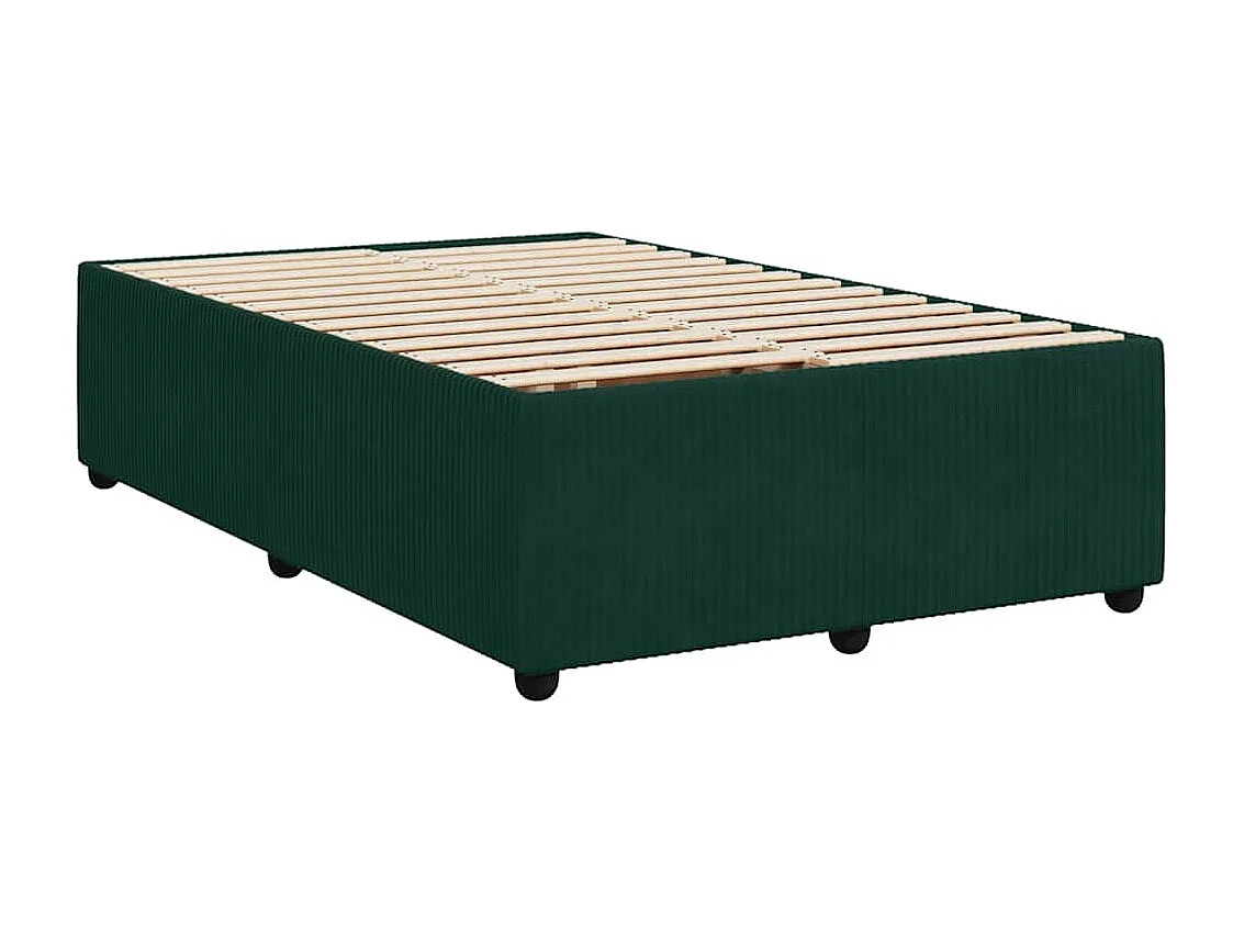Sommier à lattes de lit et matelas Vert foncé 120x200cm Velours