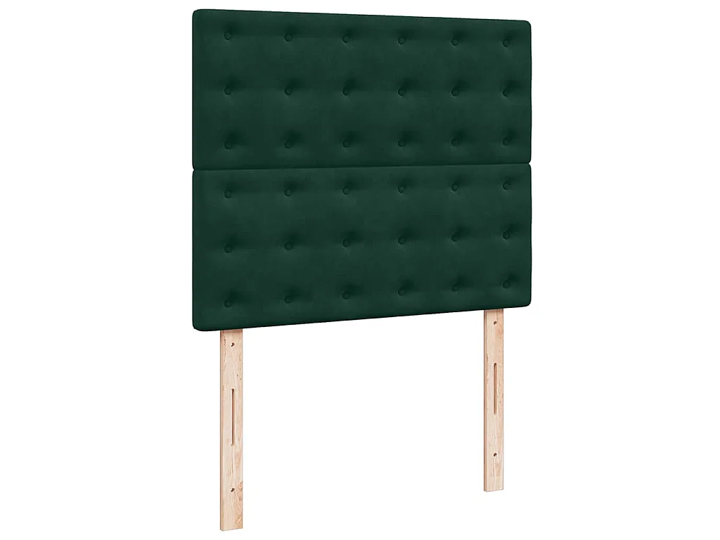 Cama box spring con colchón terciopelo verde oscuro 120x200 cm