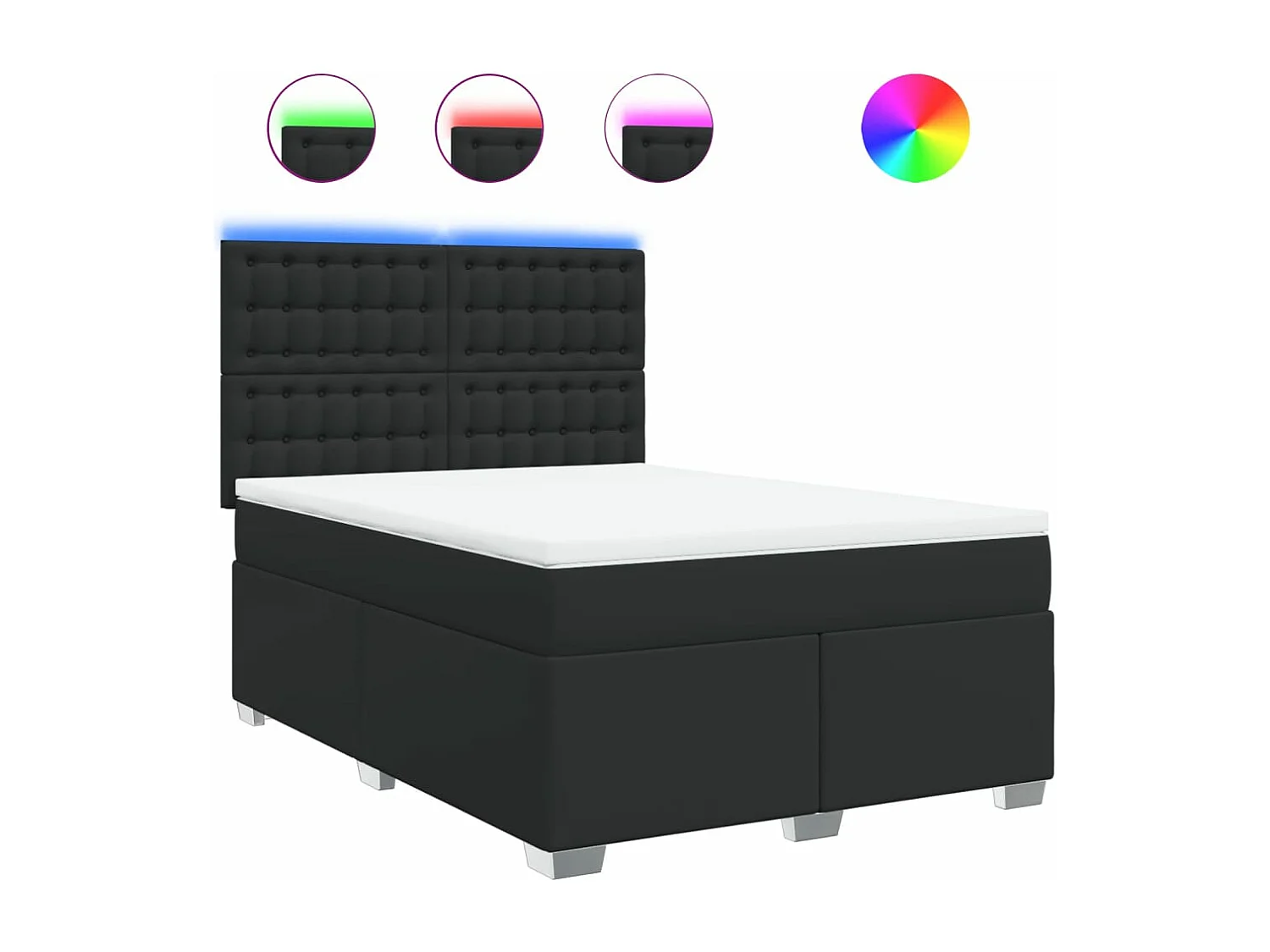 Boxspring met matras kunstleer zwart 160x200 cm