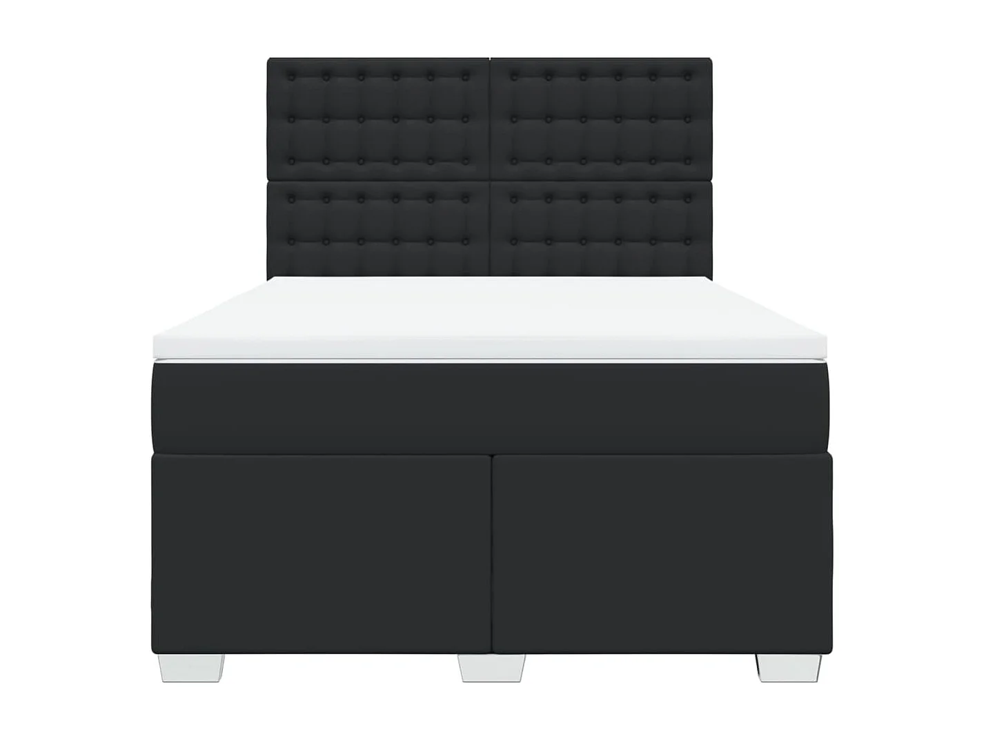 Giroletto a Molle con Materasso Nero 160x200 cm in Similpelle