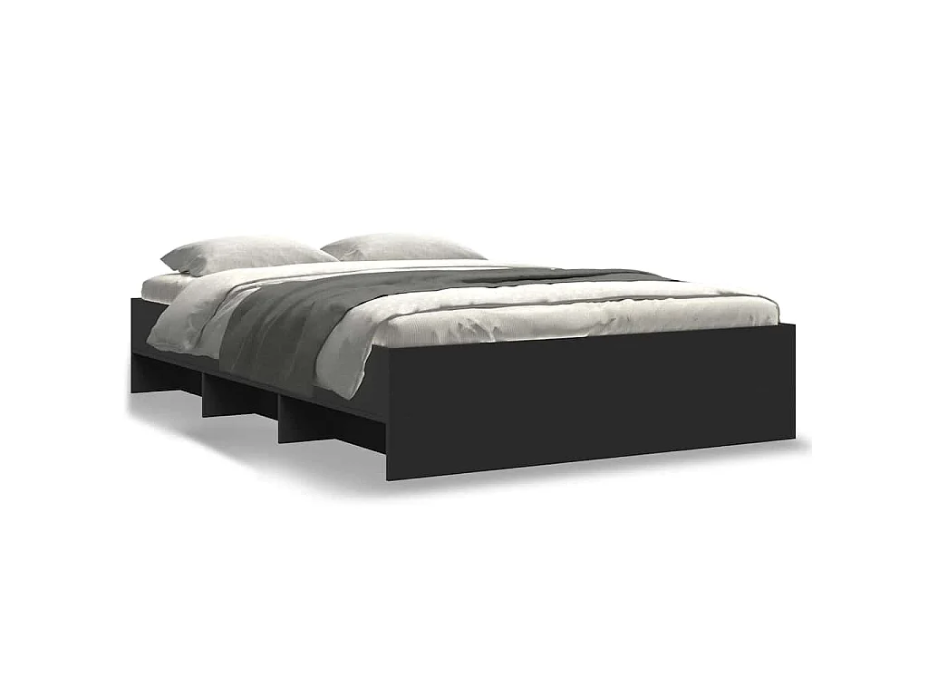 Cadre de lit sans matelas noir 140x190 cm bois d'ingénierie