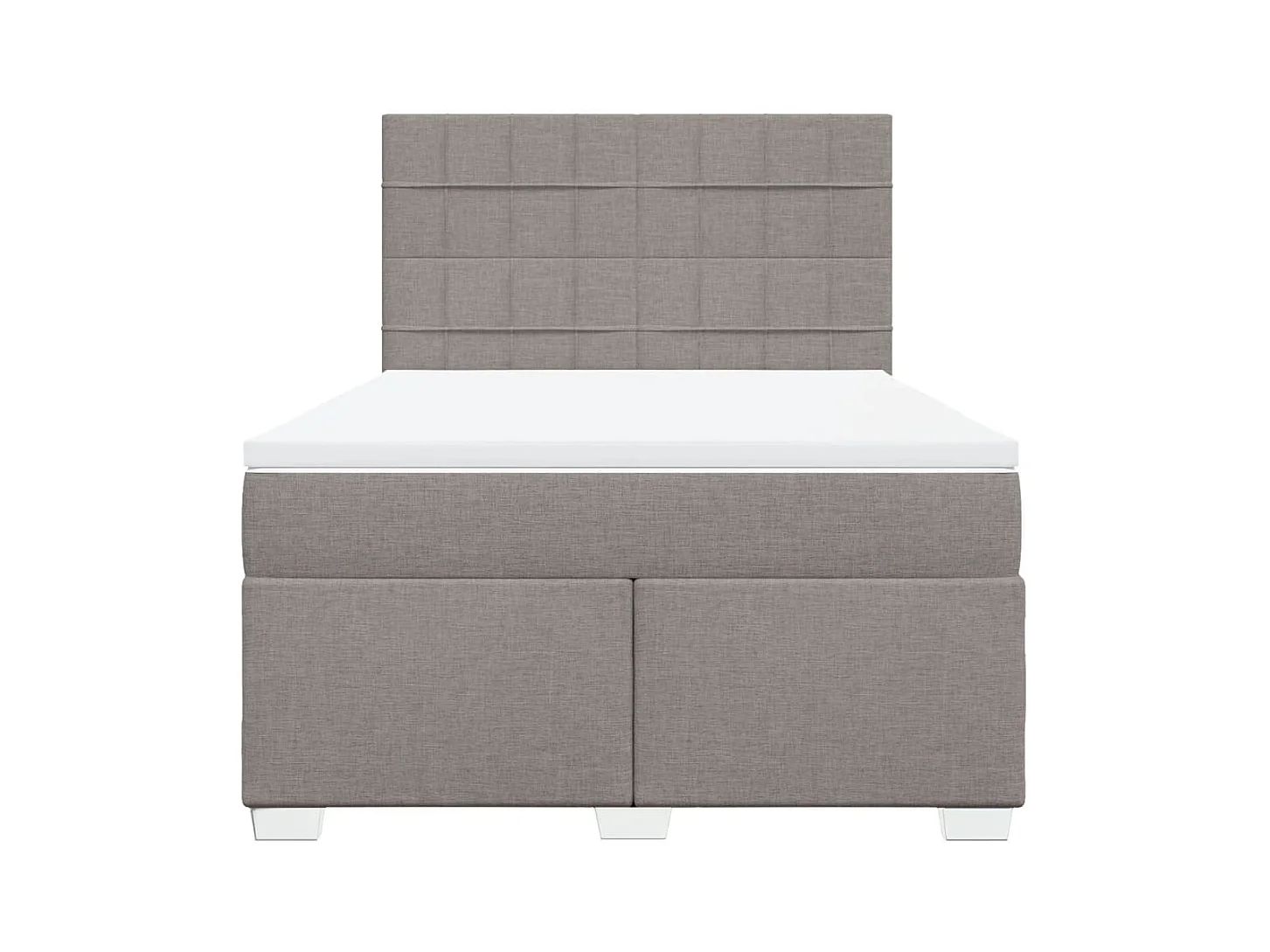 Sommier à lattes de lit avec matelas Taupe 160x200 cm Tissu