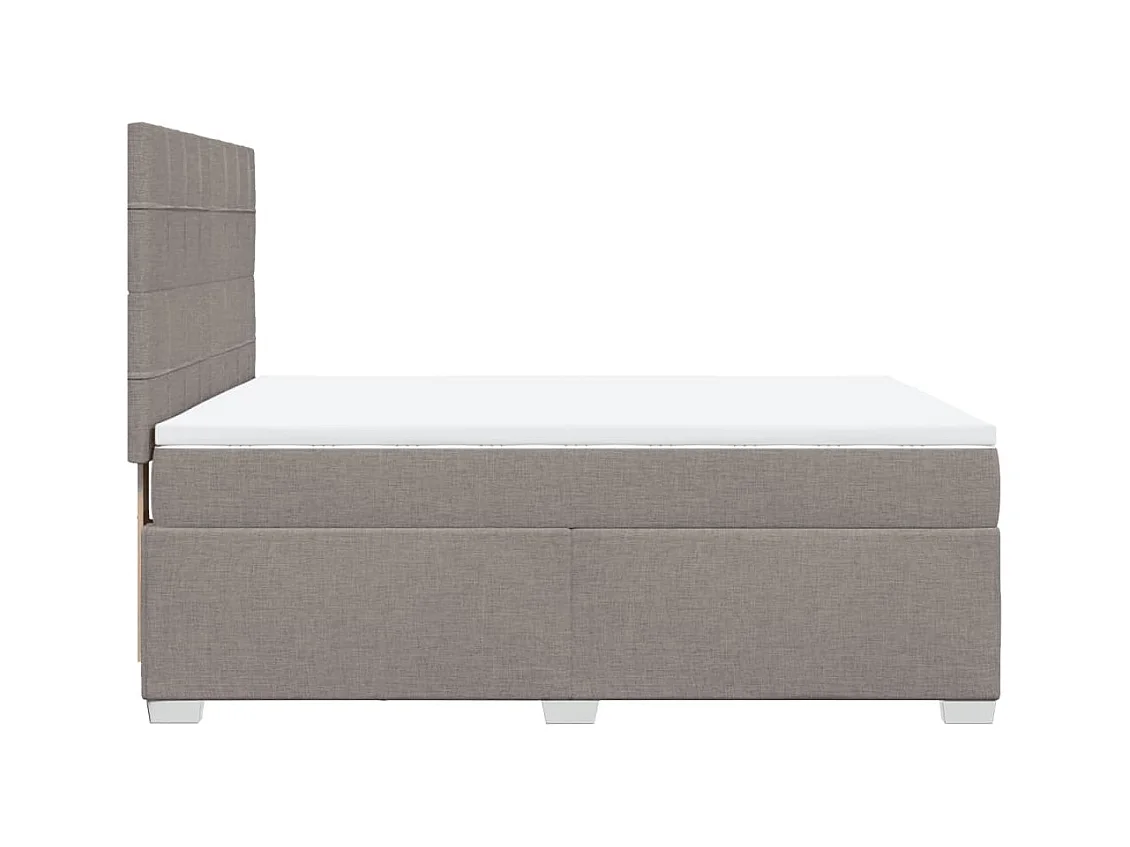 Sommier à lattes de lit avec matelas Taupe 160x200 cm Tissu