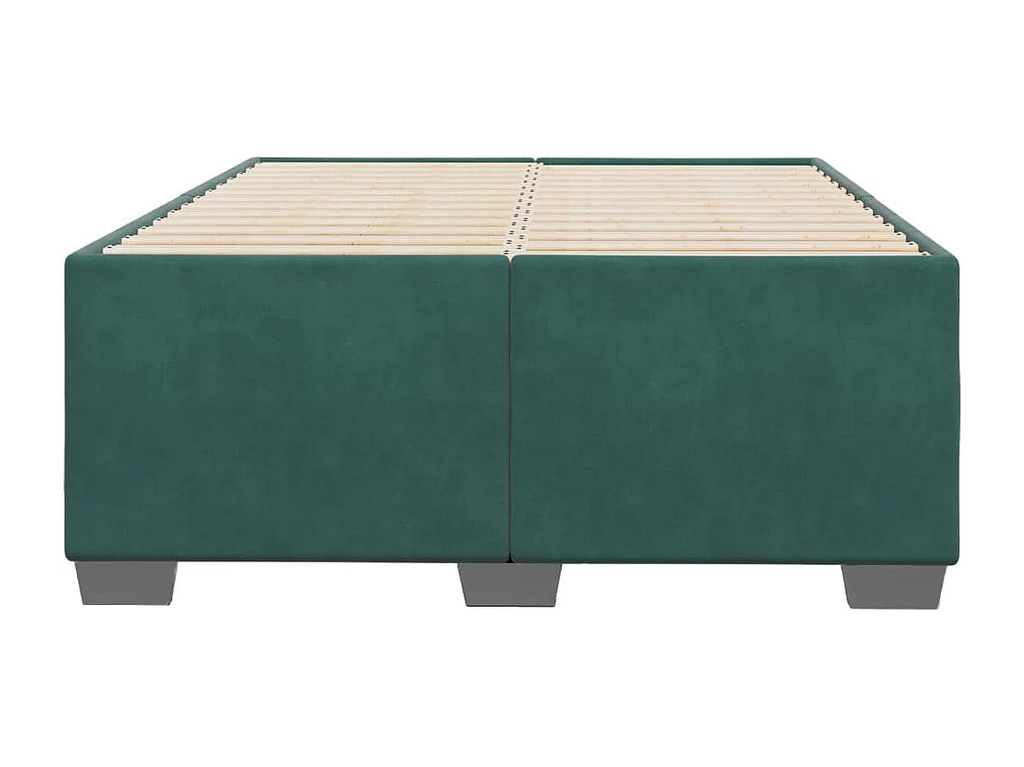Cadre de lit sans matelas vert foncé 120x200 cm velours