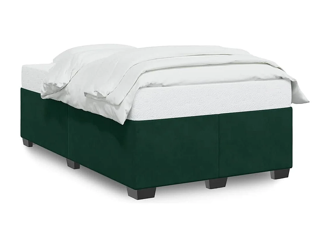 Cadre de lit sans matelas vert foncé 120x200 cm velours