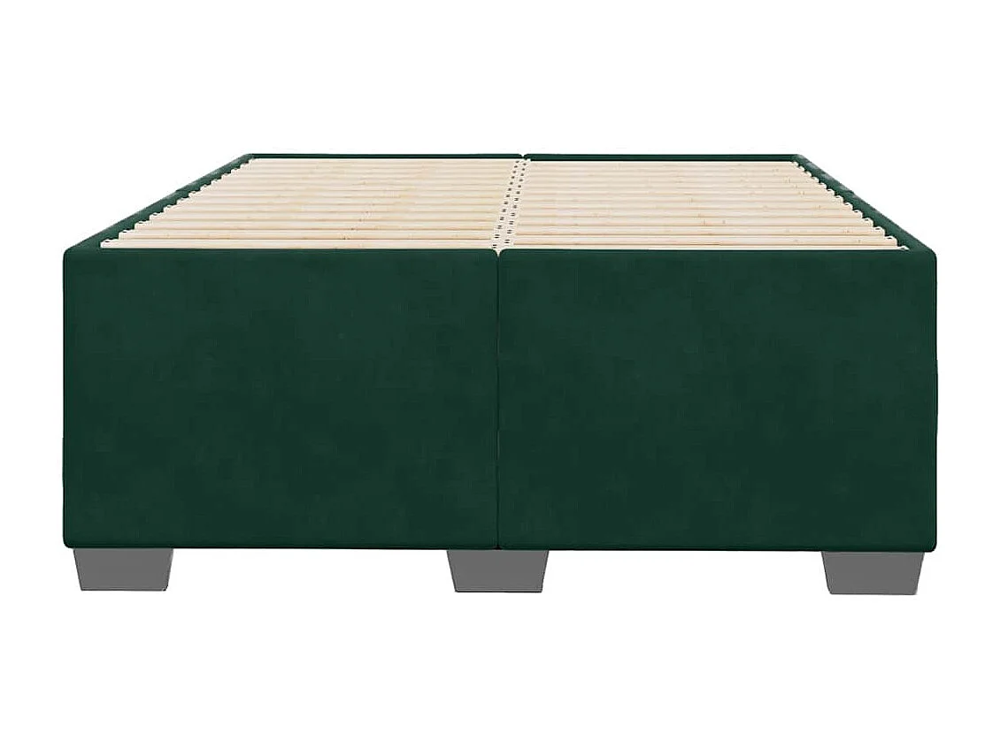Cadre de lit sans matelas vert foncé 120x200 cm velours