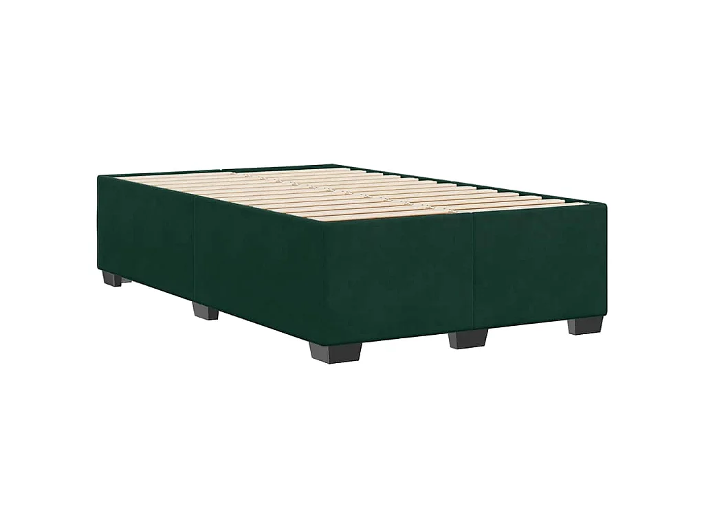 Cadre de lit sans matelas vert foncé 120x200 cm velours