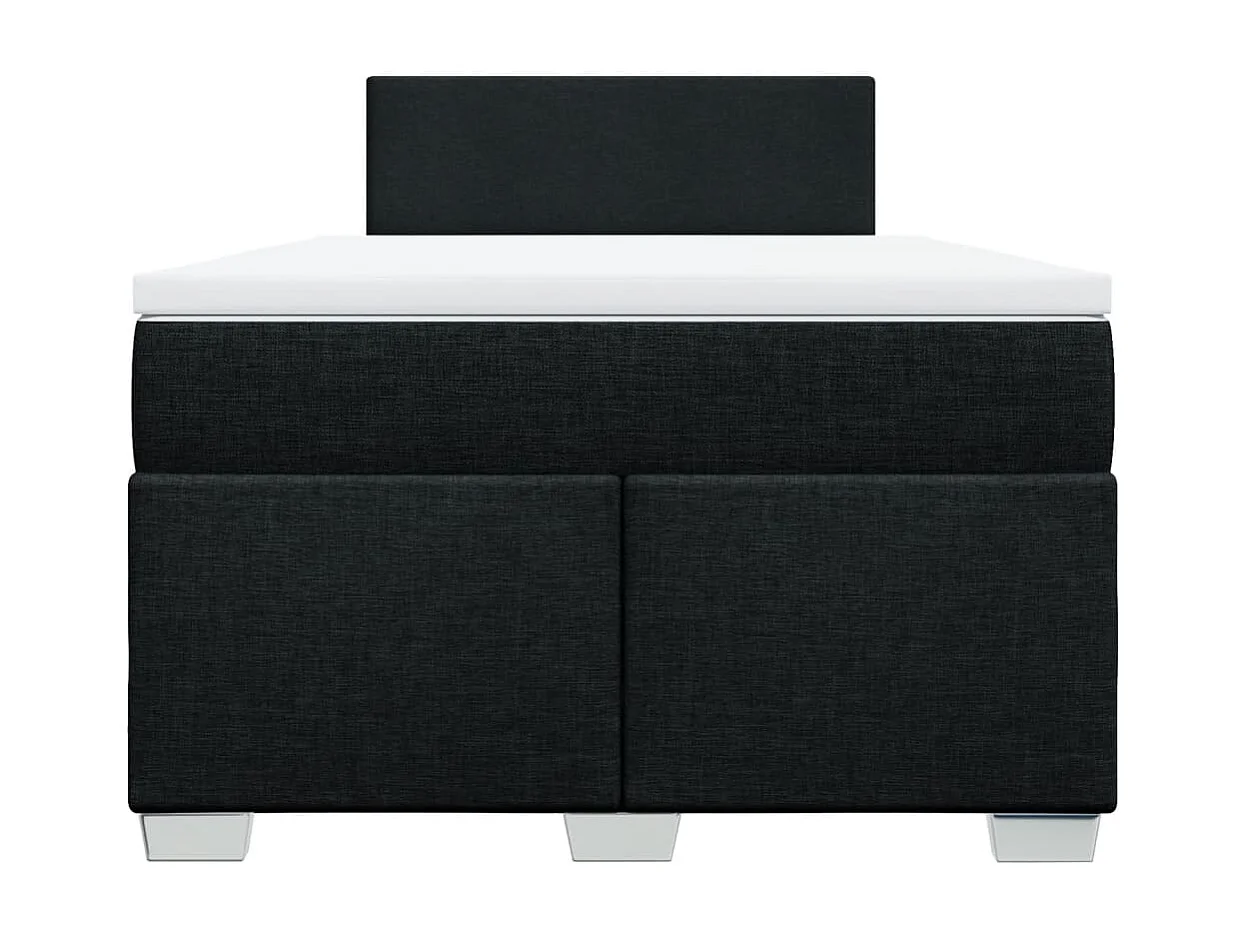 Cama boxspring com colchão 120x190 cm tecido preto