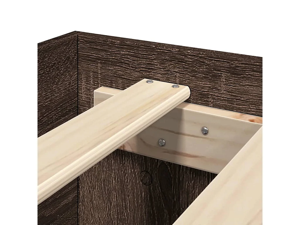 Estrutura cama sem colchão 200x200 cm carvalho castanho