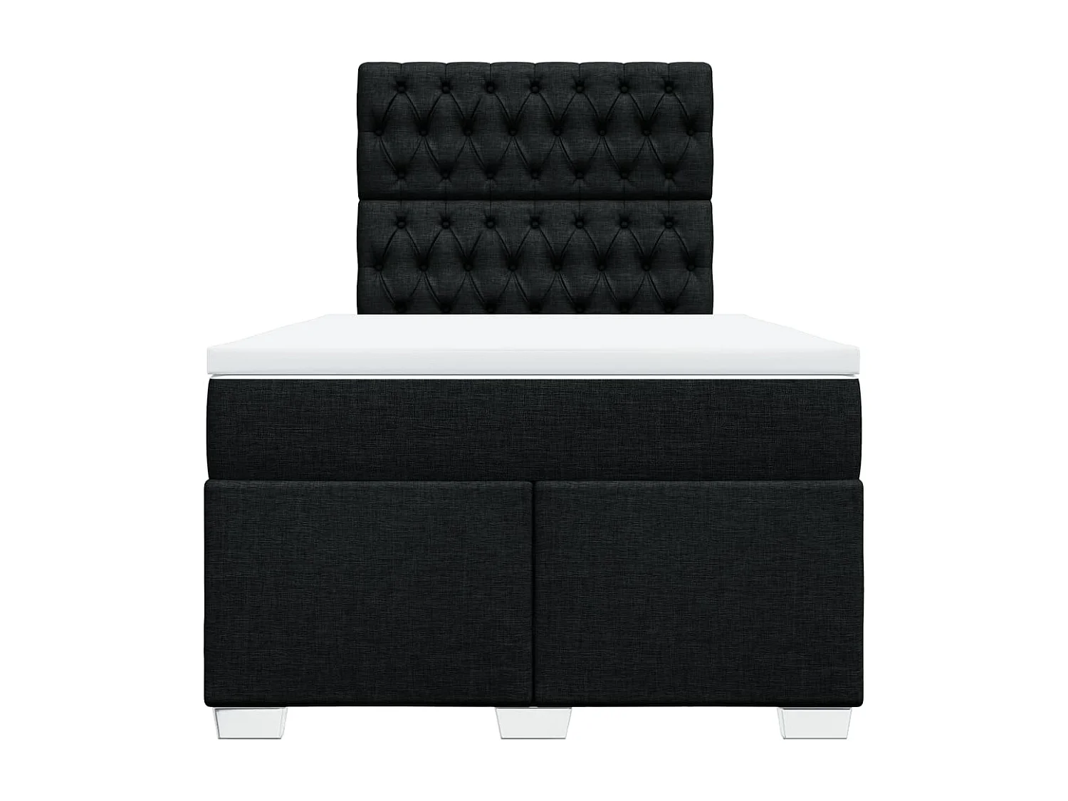 Sommier à lattes de lit avec matelas noir 120x190 cm tissu