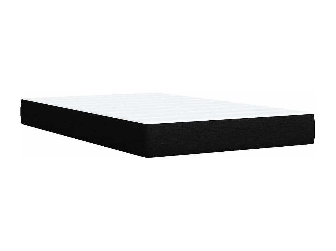 Sommier à lattes de lit avec matelas noir 120x190 cm tissu