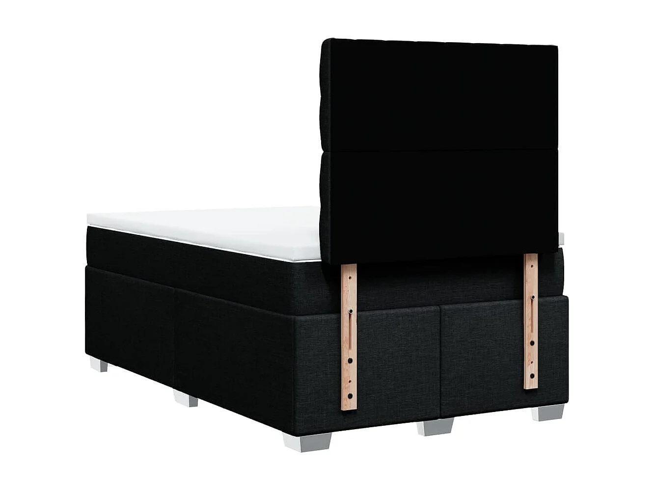 Sommier à lattes de lit avec matelas noir 120x190 cm tissu