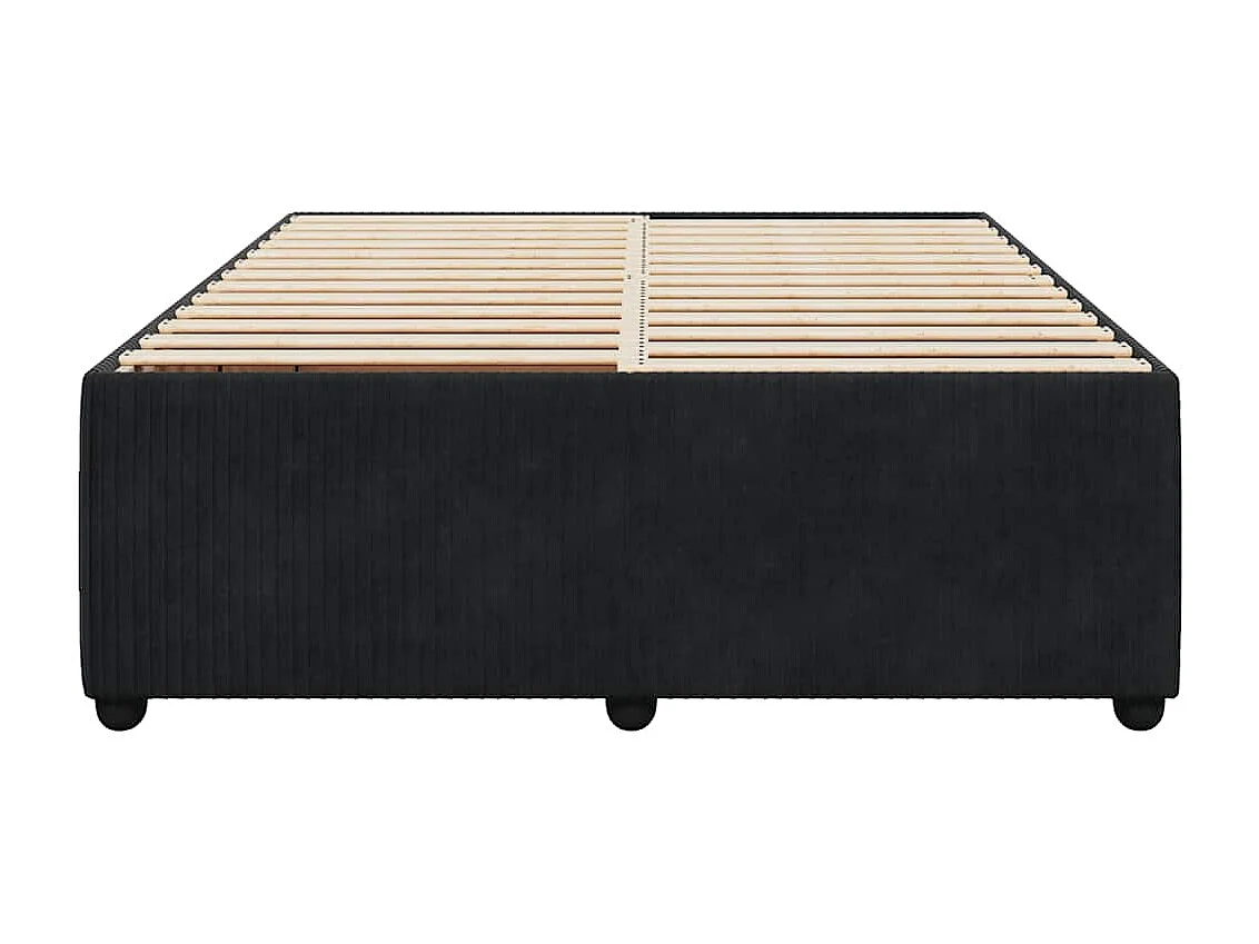 Cadre de lit sans matelas noir 140x200 cm velours