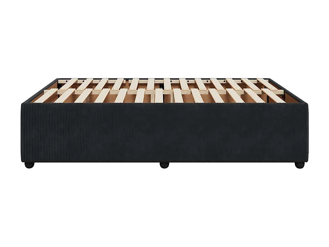 Bettgestell ohne Matratze Schwarz 140x200 cm Samt