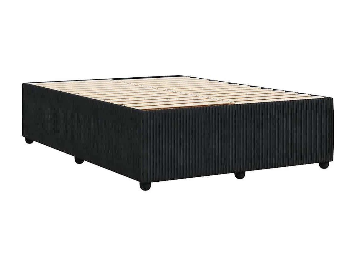 Bettgestell ohne Matratze Schwarz 140x200 cm Samt