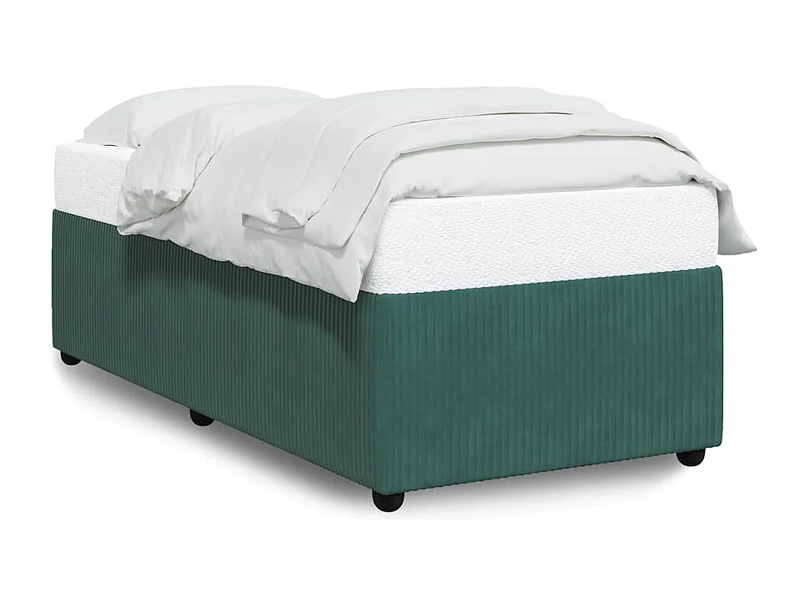 Cadre de lit sans matelas vert foncé 90x190 cm velours