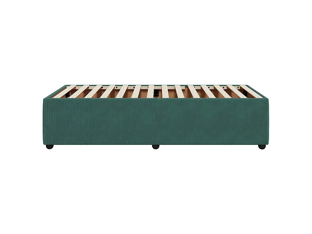 Bettgestell ohne Matratze Dunkelgrün 90x190 cm Samt