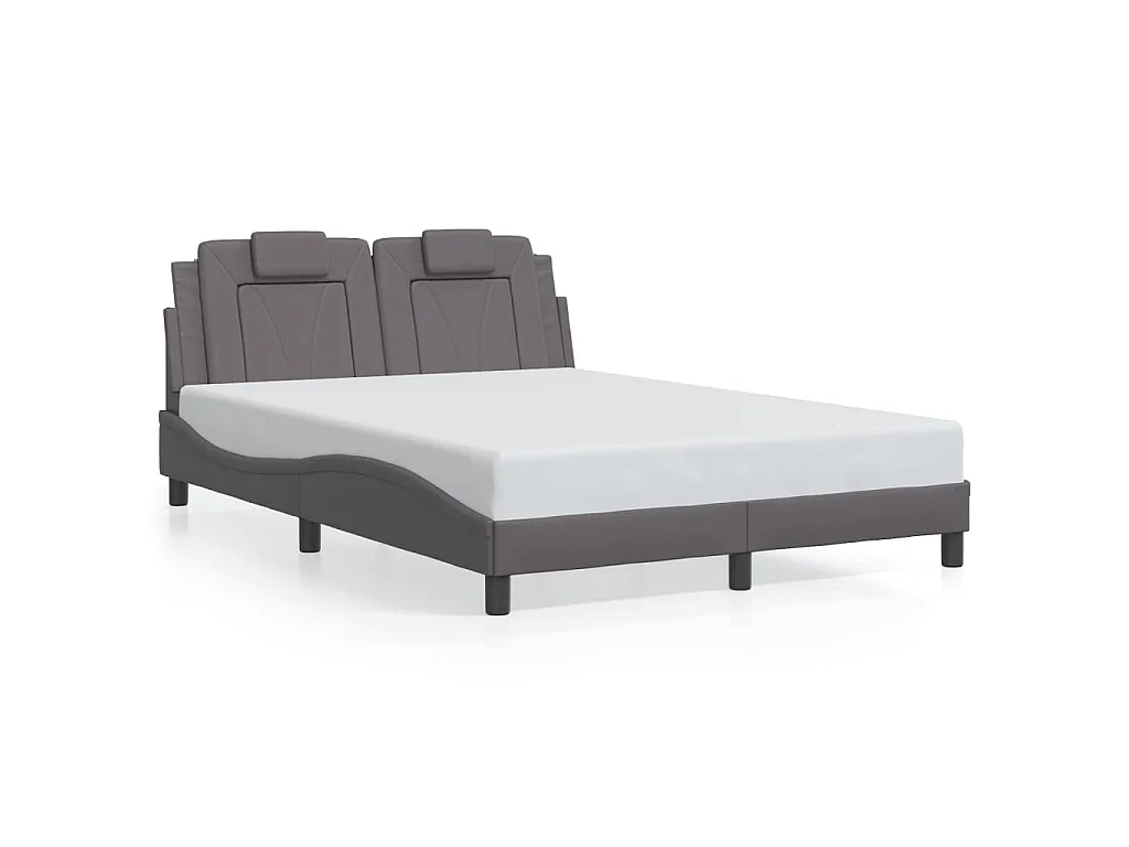 Giroletto Viana con LED senza Materasso Grigio 140x200 cm