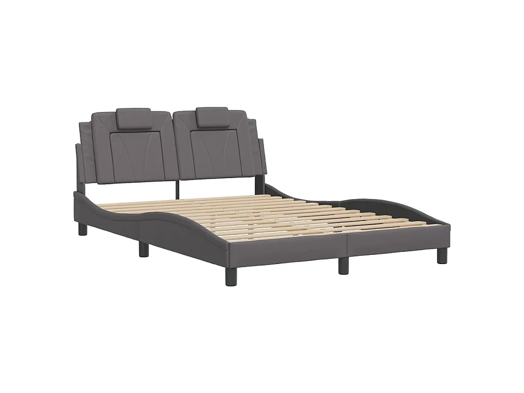 Cadre de lit Viana avec LED sans matelas gris 140x200 cm