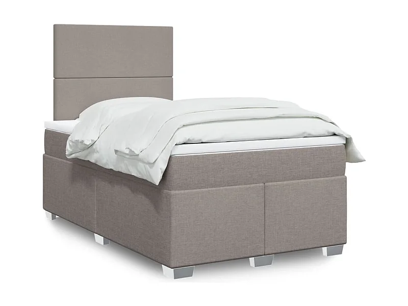 Sommier à lattes de lit avec matelas Taupe 120x200 cm Tissu