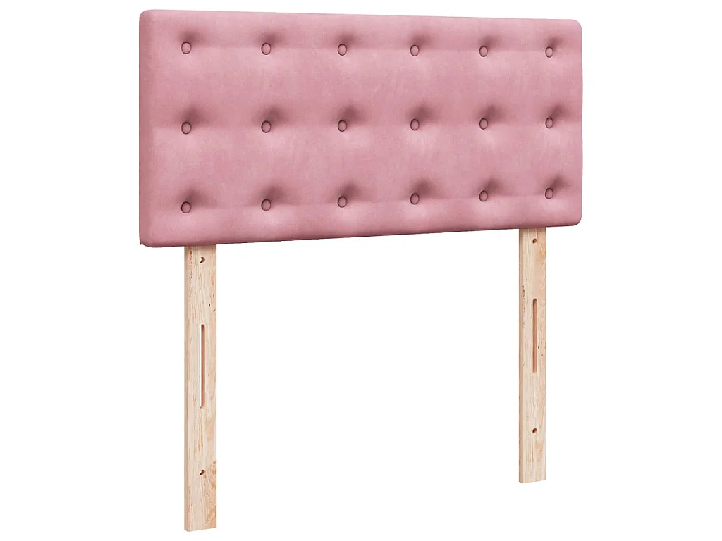 Cama box spring con colchón terciopelo rosa 80x200 cm