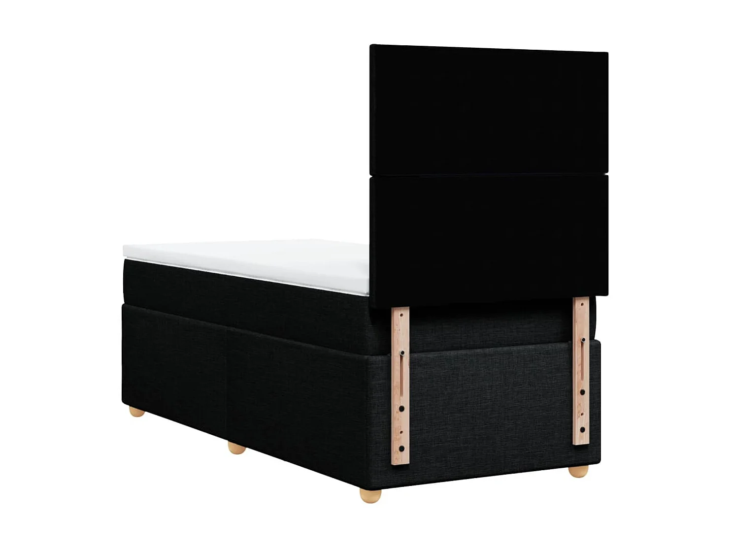 Sommier à lattes de lit avec matelas Noir 100x200 cm Tissu