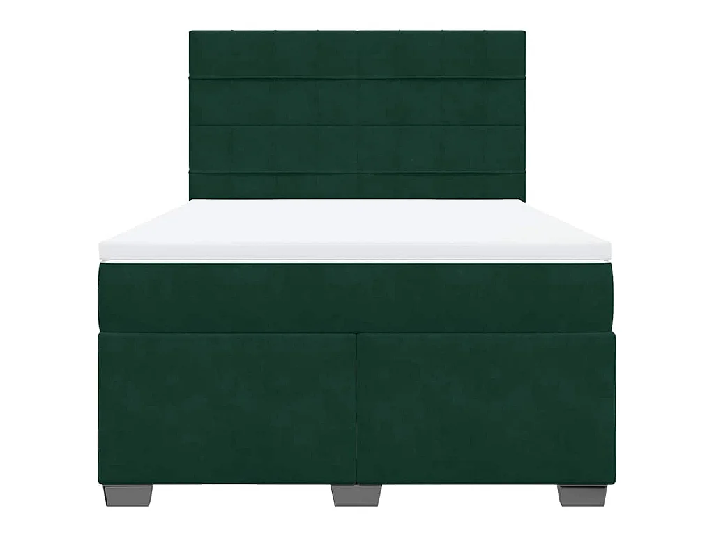 Sommier à lattes de lit et matelas Vert foncé 160x200cm Velours