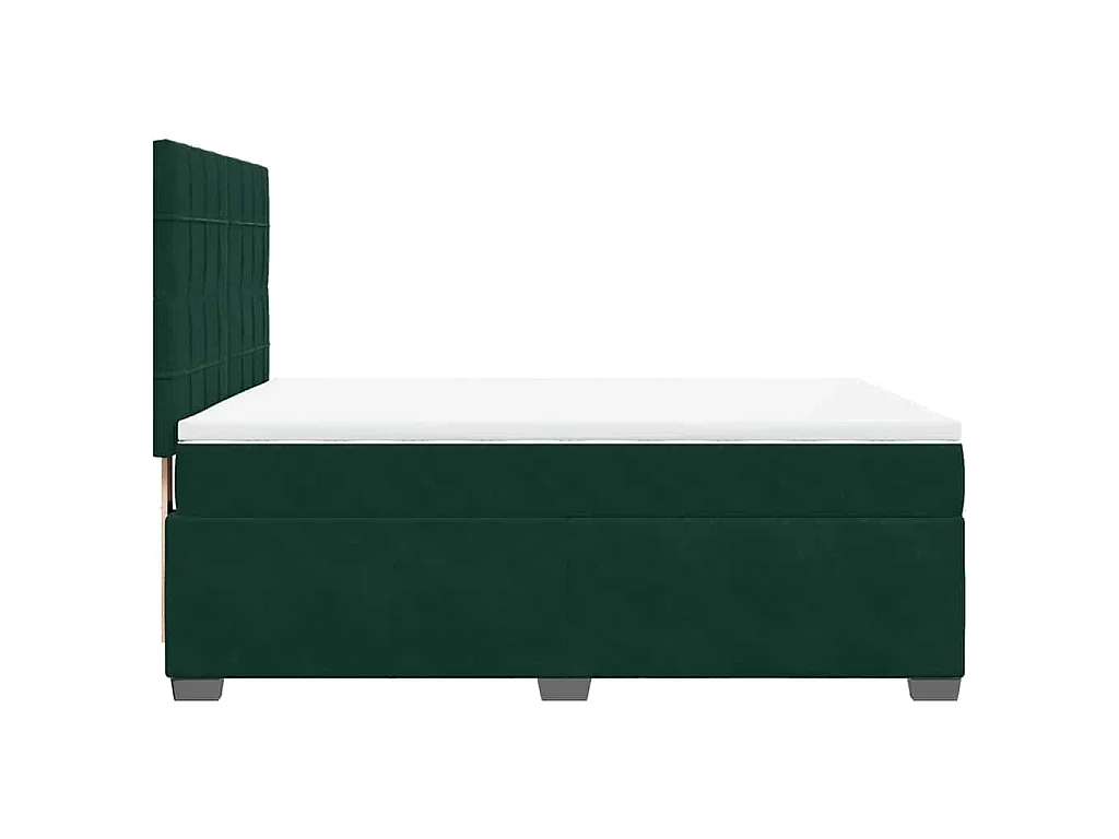 Sommier à lattes de lit et matelas Vert foncé 160x200cm Velours
