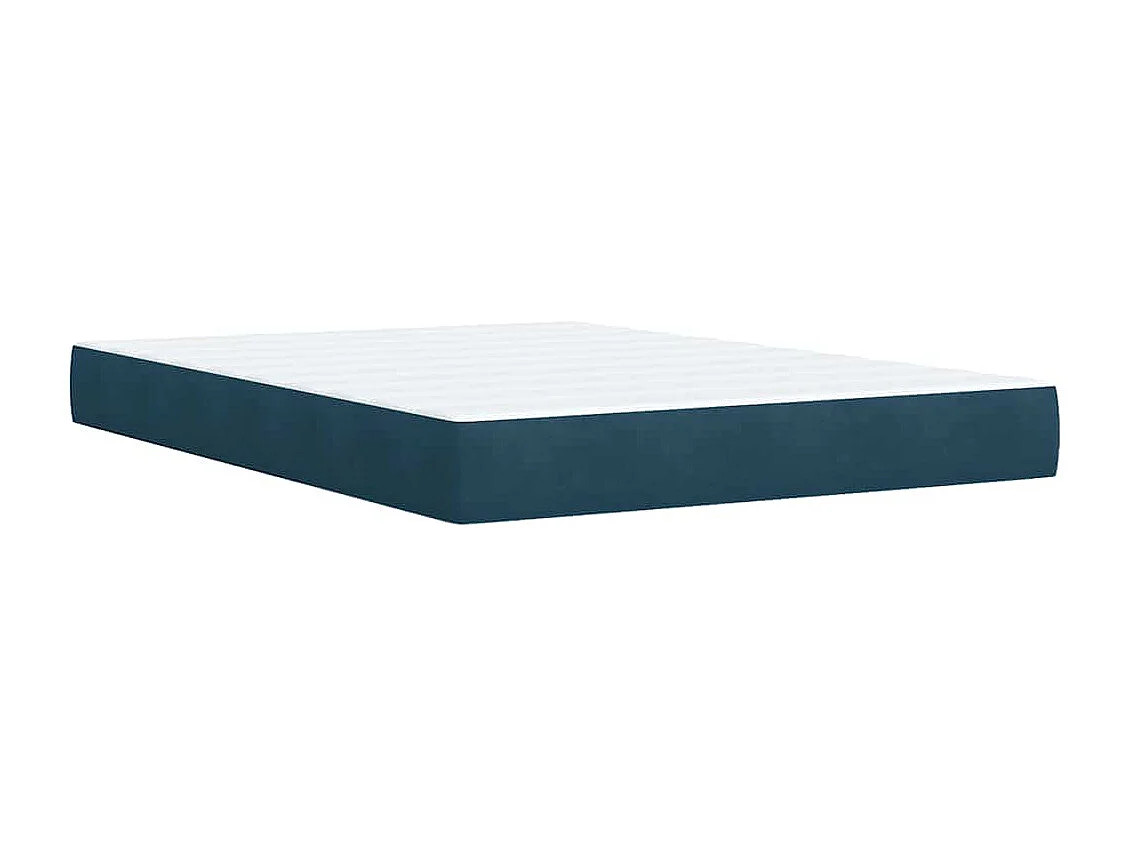 Boxspringbett mit Matratze Blau 140x190 cm Samt