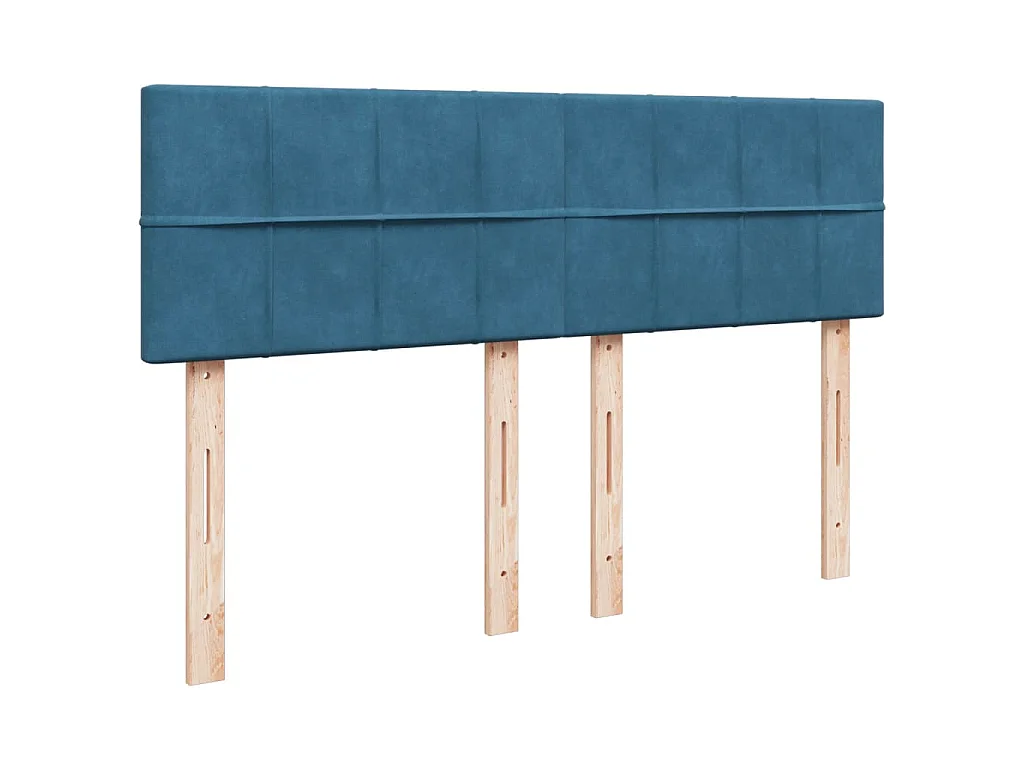 Boxspring met matras fluweel blauw 140x190 cm