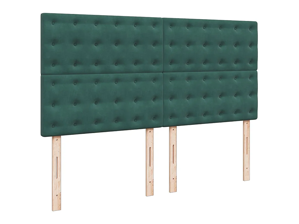 Boxspring met matras fluweel donkergroen 200x200 cm