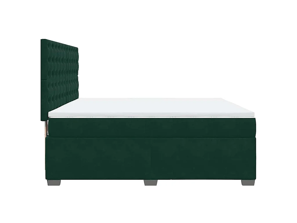 Boxspring met matras fluweel donkergroen 200x200 cm