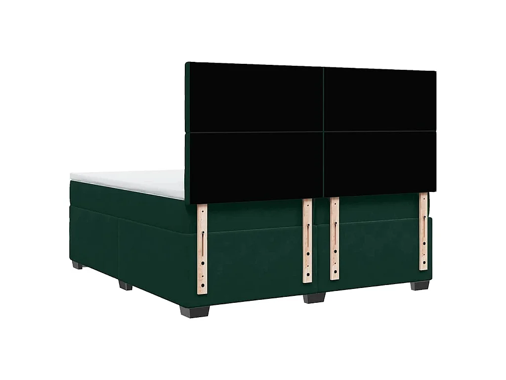 Boxspring met matras fluweel donkergroen 200x200 cm