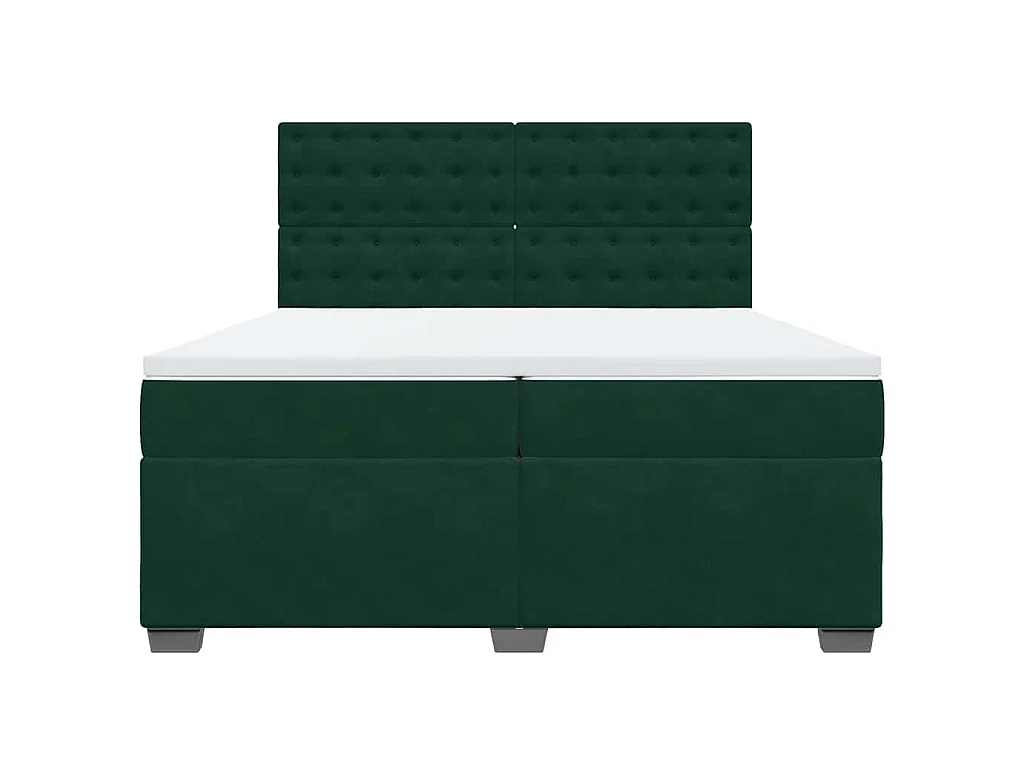 Boxspring met matras fluweel donkergroen 200x200 cm