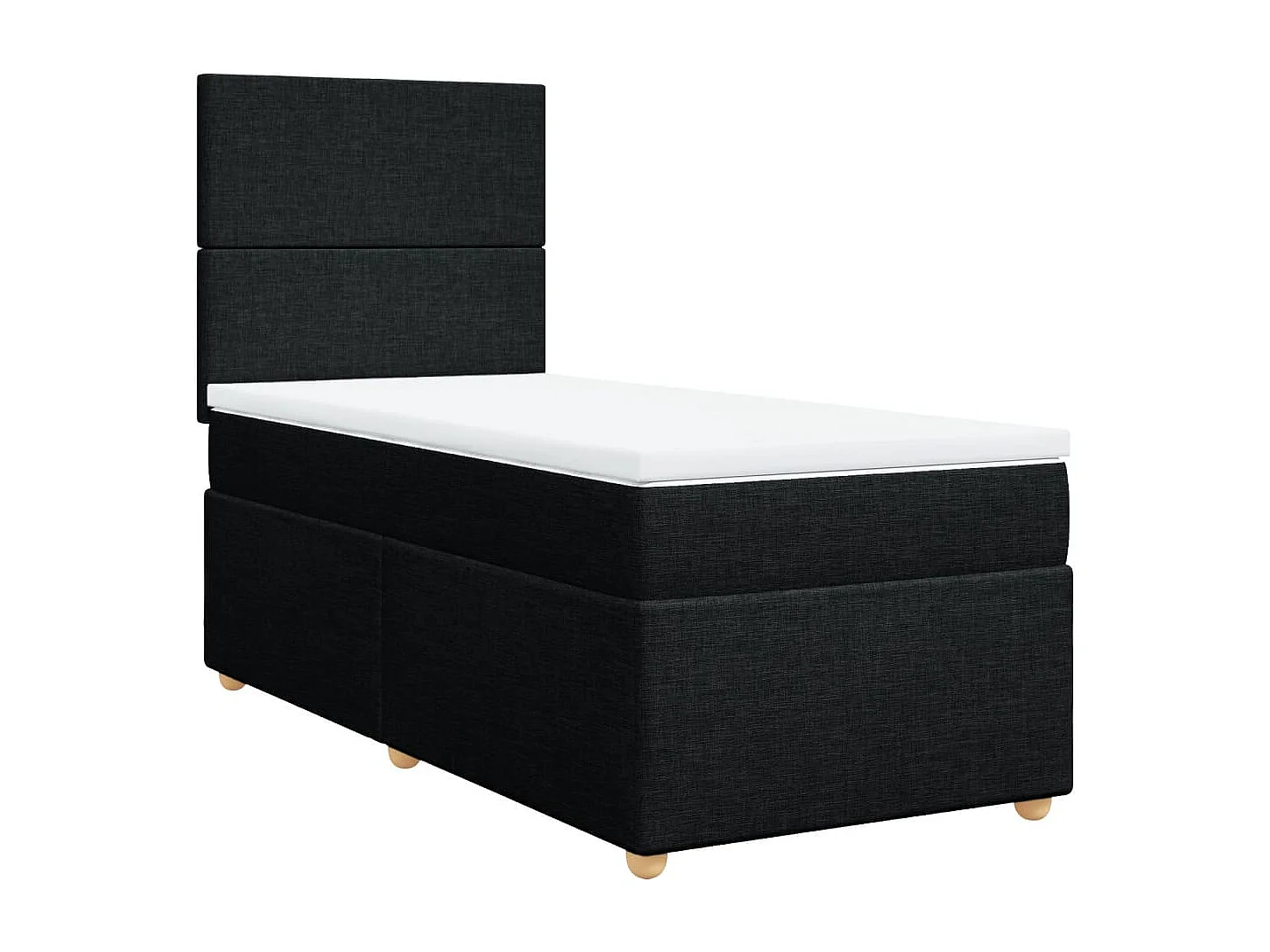 Cama com molas/colchão 80x200 cm tecido preto