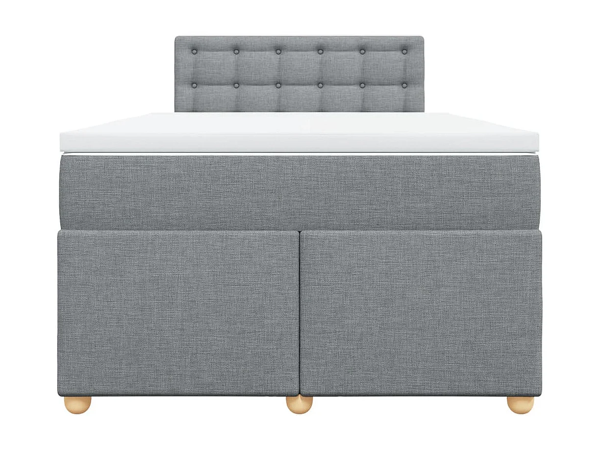 Giroletto a Molle con Materasso Grigio Chiaro 120x200cm Tessuto