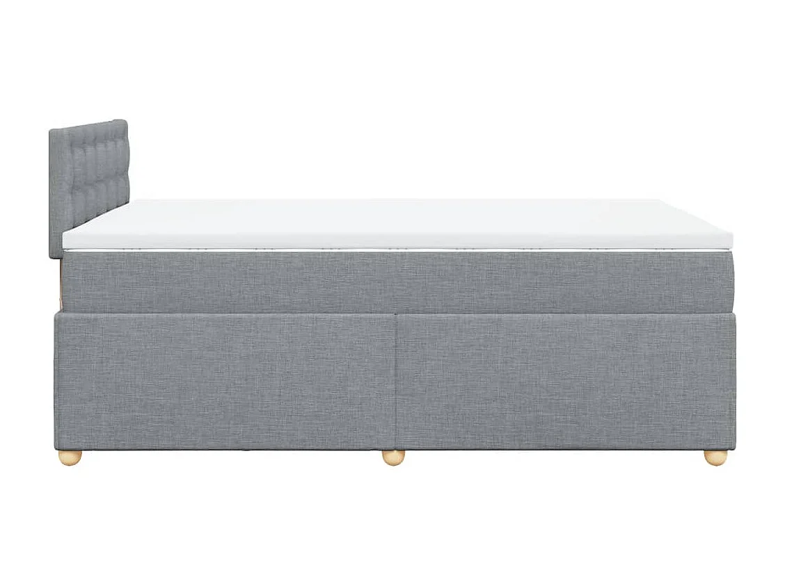 Giroletto a Molle con Materasso Grigio Chiaro 120x200cm Tessuto