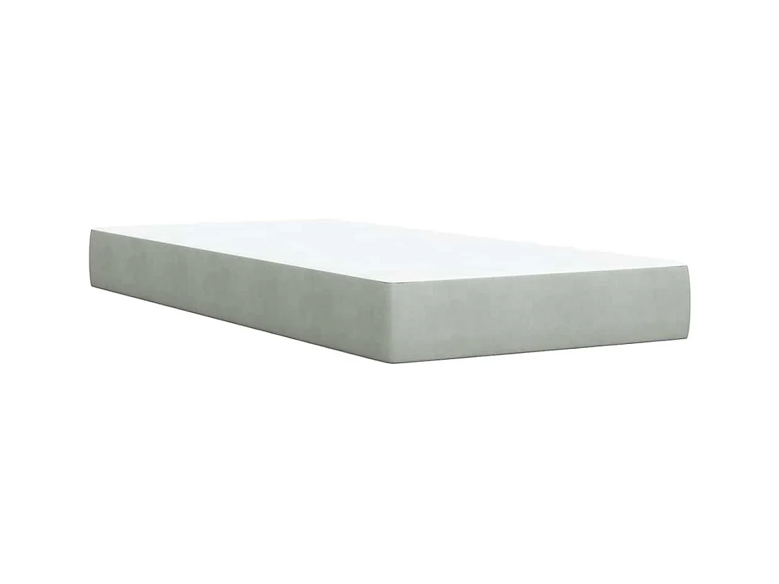 Sommier à lattes de lit et matelas Gris clair 100x200cm Velours