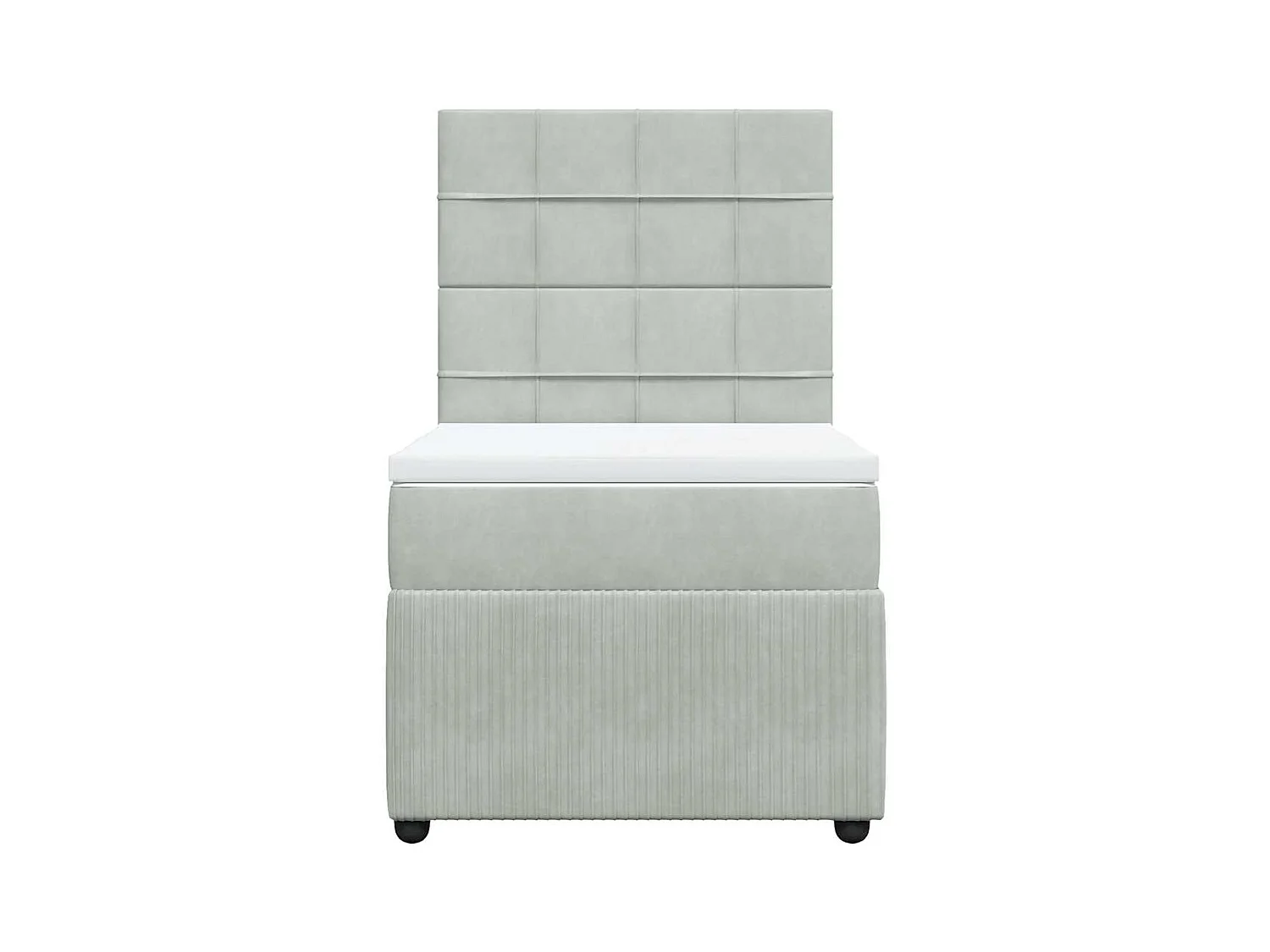 Sommier à lattes de lit et matelas Gris clair 100x200cm Velours