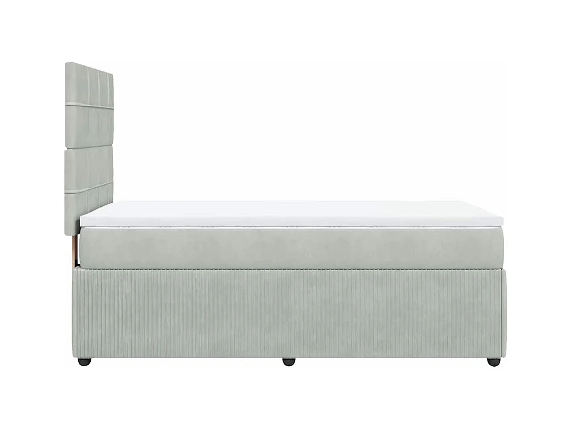 Sommier à lattes de lit et matelas Gris clair 100x200cm Velours