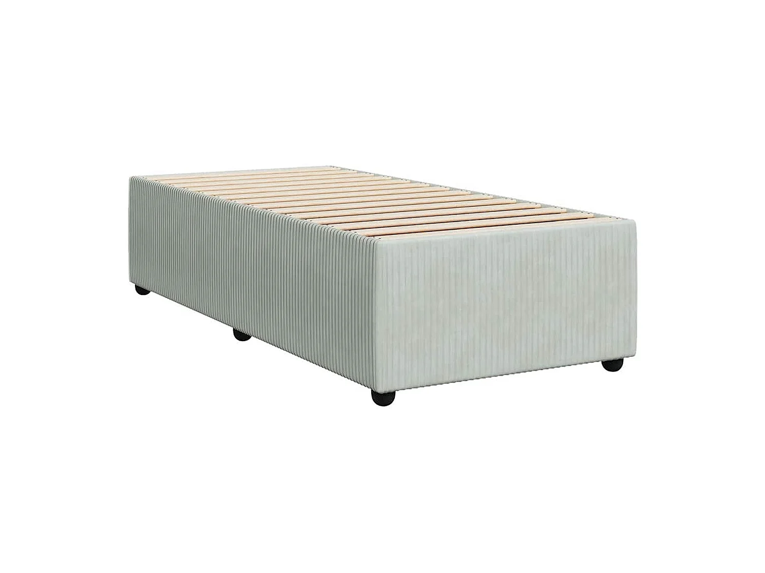 Sommier à lattes de lit et matelas Gris clair 100x200cm Velours