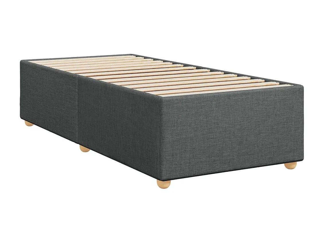 Sommier à lattes de lit avec matelas Gris foncé 80x200 cm Tissu