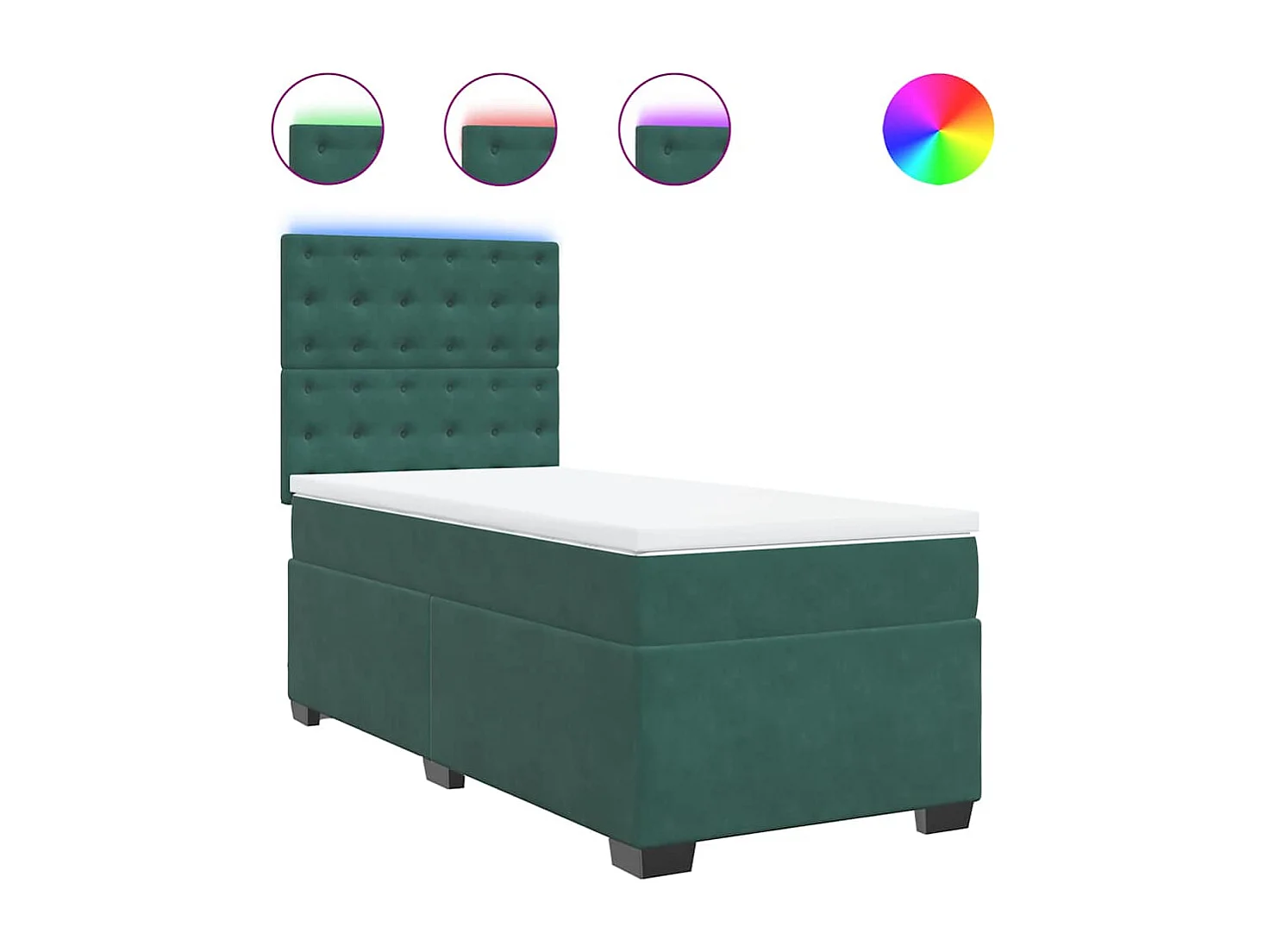 Boxspring met matras fluweel donkergroen 100x200 cm